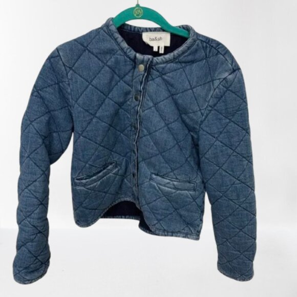 ba&sh Jackets & Blazers - Ba&sh gibus quilted cropped denim jacket size s